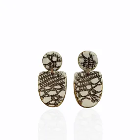 Statement Porcelain Earrings "Lace"