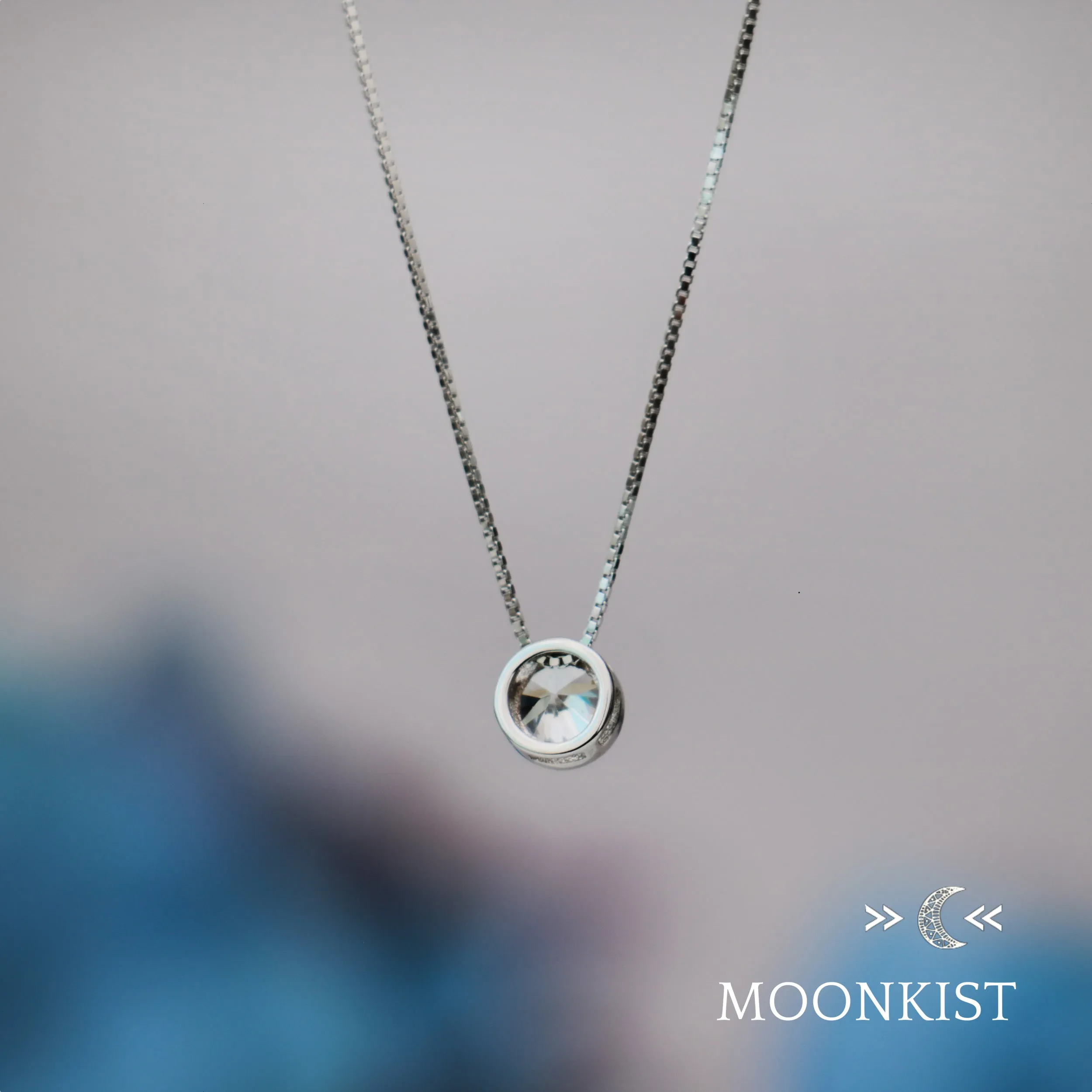 Sterling Silver Dainty Clear CZ Floating Pendant | Moonkist Designs