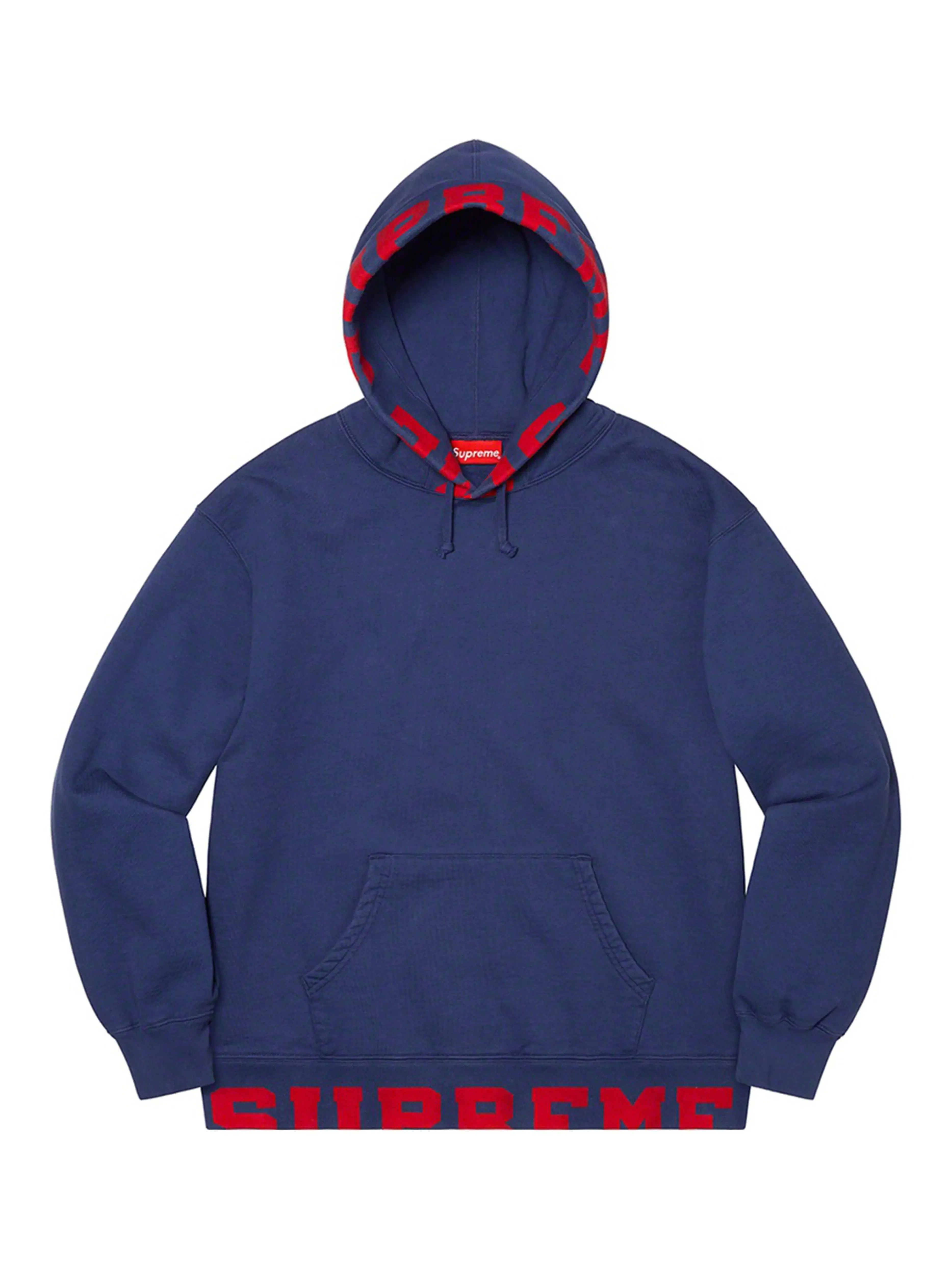 Supreme Cropped Logos Hoodie Dark Navy [SS21]