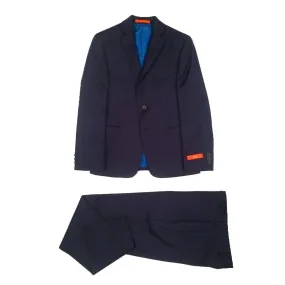 Tallia Boys Navy Blue Twill Wool Suit_ Y0471