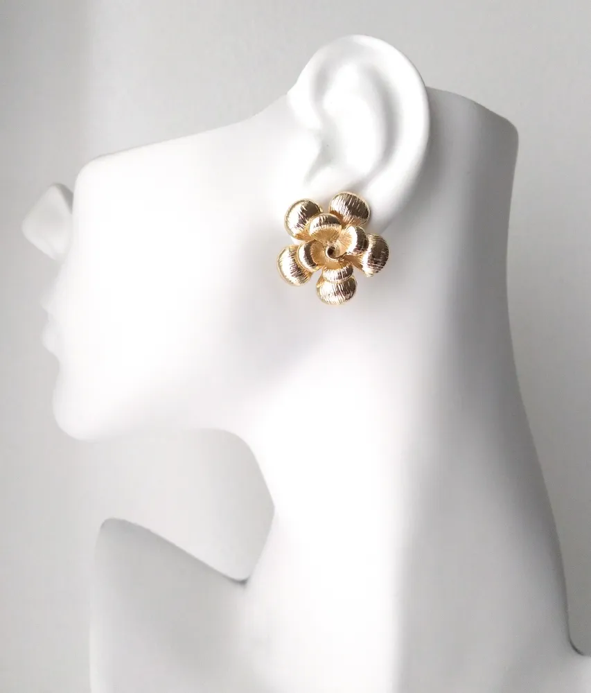 Textured Rose Brass Studs