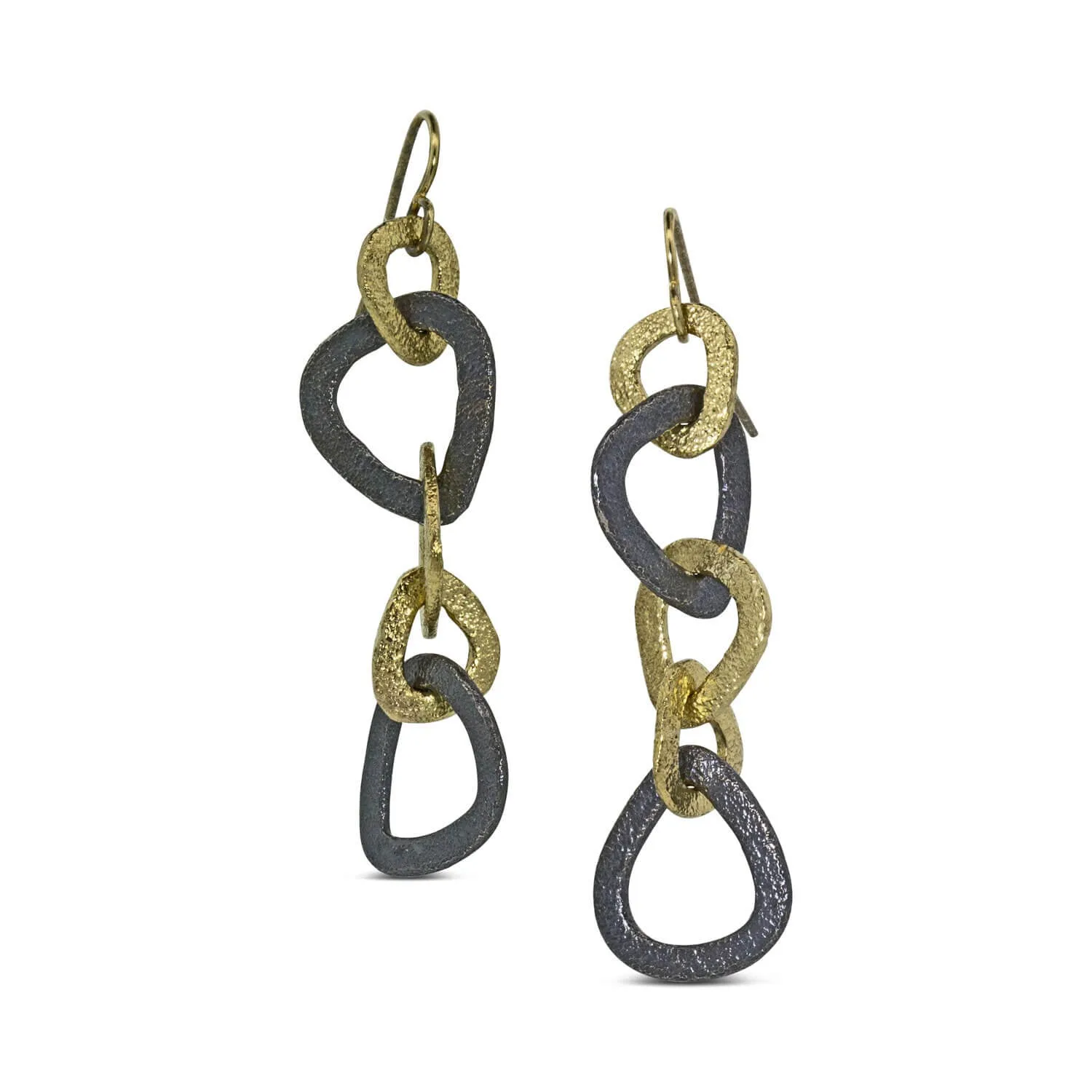 Trillion Link Dangle Earrings