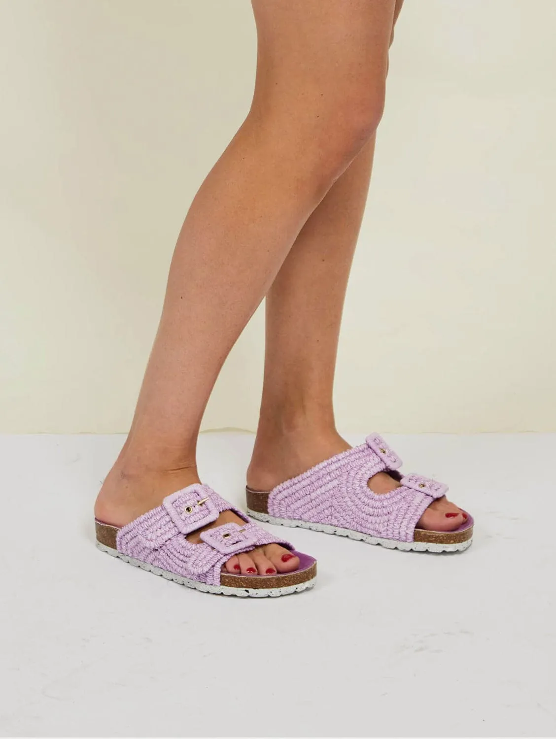 Trujillo Vegan Rafia Sandals | Violet