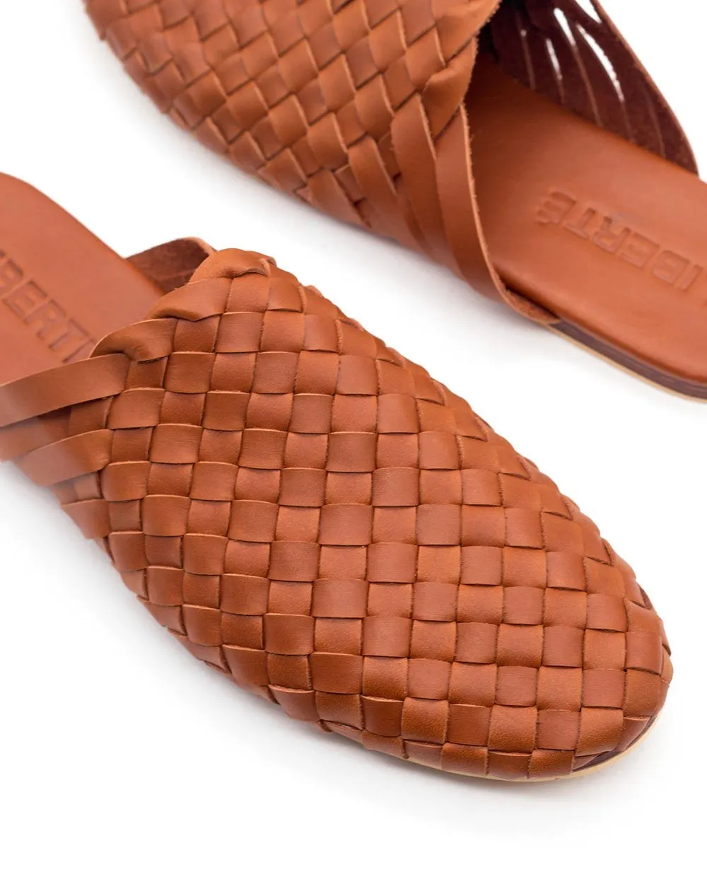 Tulum Woven Mule - Cognac