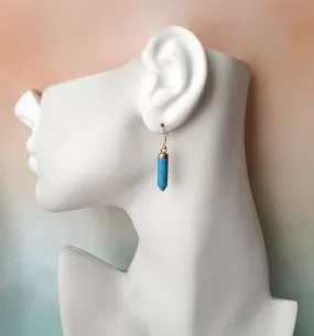 Turquoise Single Drop Hook Earrings