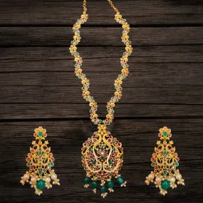 Uncut Diamond Long Necklace Set By Asp Fashion Jewellery