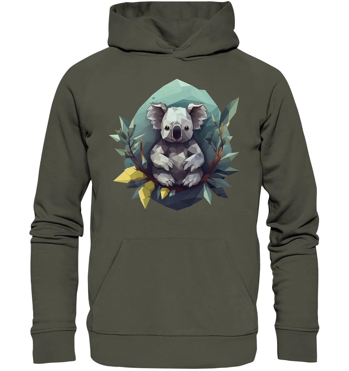 Unisex Bio-Hoodie mit Koala "Polygon Koala"