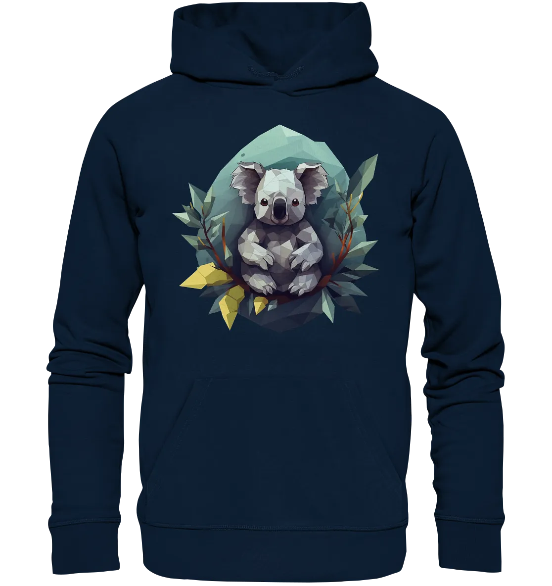 Unisex Bio-Hoodie mit Koala "Polygon Koala"