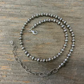 Vintage Sterling Silver Bead Necklace