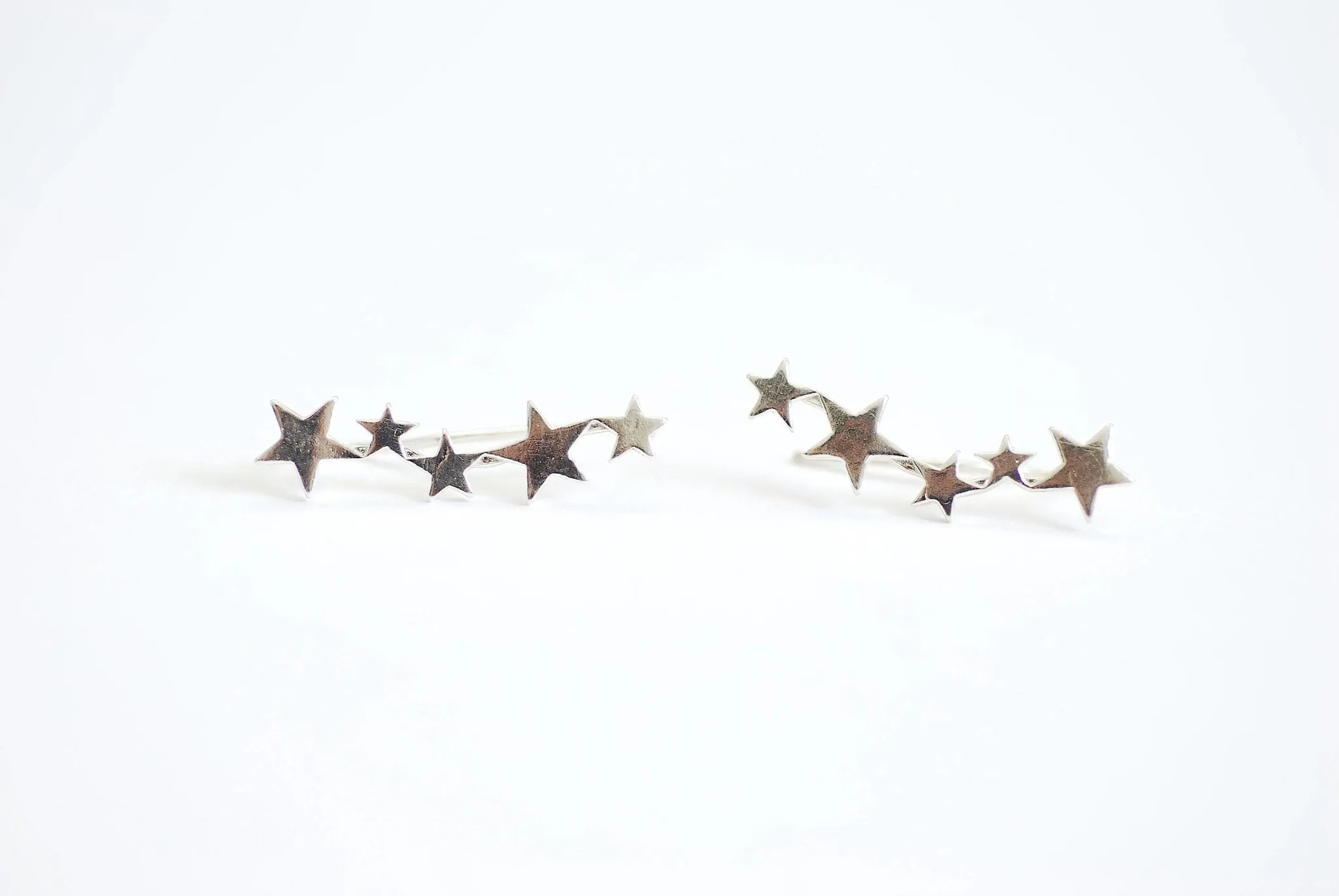 Wholesale Star Ear Crawler Earrings- 925 Sterling Silver Ear Climbers, Cluster Star Earrings, ear pins, ear climber earrings, ear crawler earrings